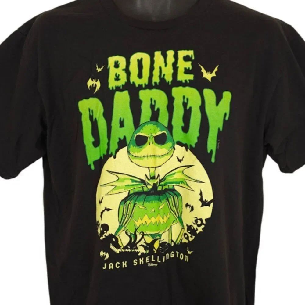 Nightmare Before Christmas T Shirt Mens Size Large Black Bone Daddy Jack
